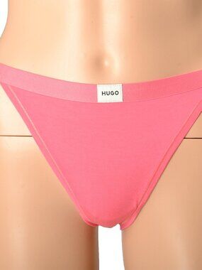 Hugo Boss Women's "Signature String" Logo Print Pink Thong Panties US S IT 40